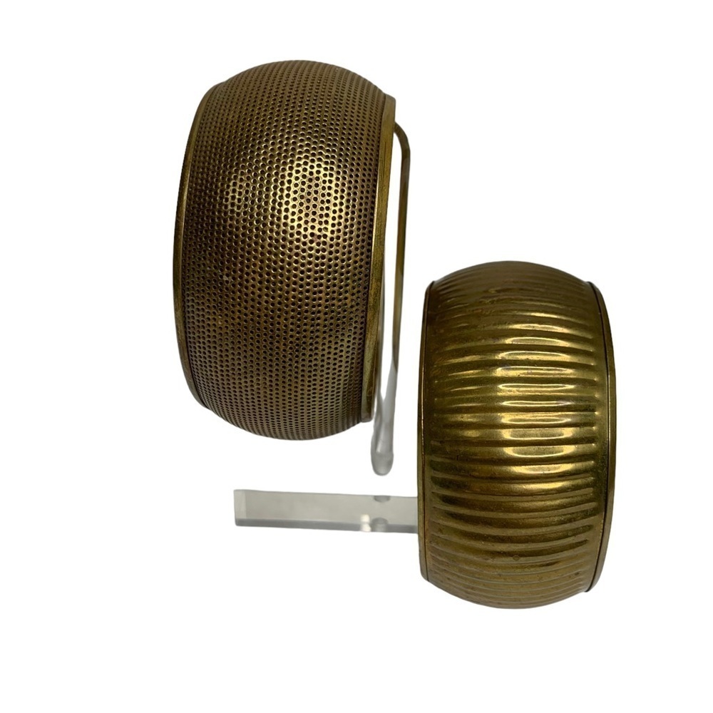 Bundle of Two Genuine Brass Bangles Made in India One Smooth and One Hammered